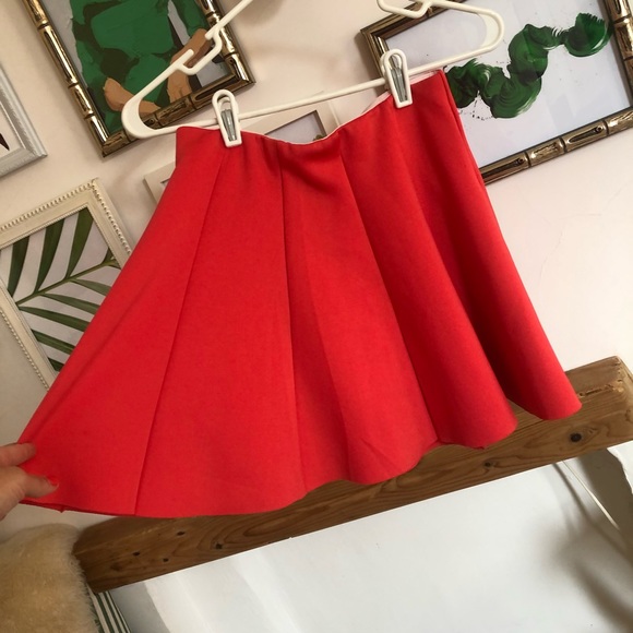 Hollister Hot Skater Skirt Full Circle Mini Skirt - Bright Red / Coral - Picture 11 of 13